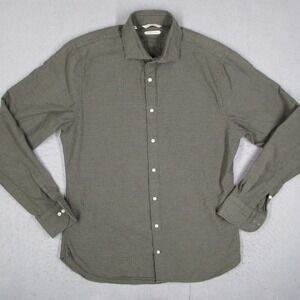 Suitsupply Mens Egyptian Cotton Extra Slim Fit Shirt Olive Green 16.5 42